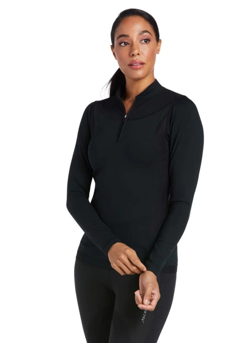 Ariat Ascent 1/4 Zip Baselayer - Black 3 Ariat Ascent 1/4 Zip Baselayer - Black