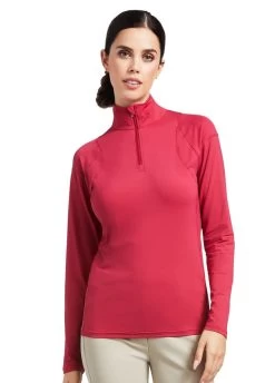 Ariat Auburn 1/4 Zip Baselayer - Red Bud