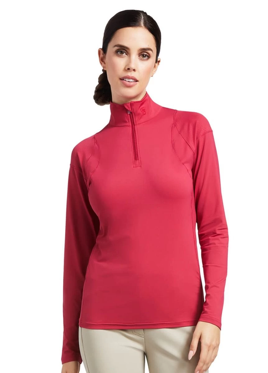 Ariat Auburn 1/4 Zip Baselayer - Red Bud 3 Ariat Auburn 1/4 Zip Baselayer - Red Bud