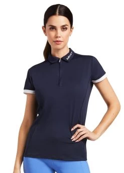 Ariat Bandera 1/4 Zip Polo Shirt - Navy