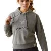 Ariat Just Hoodie - Heather Grey -Equestrian Riding Equipment Store ariat hood grey 1rdy