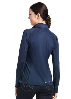 Ariat Sunstopper 2.0 1/4 Zip Baselayer - Navy -Equestrian Riding Equipment Store ariat sunstopper navy 3rdy