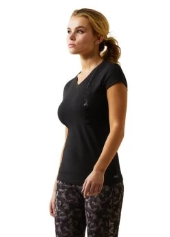 Ariat Vertical Logo T-Shirt - Black -Equestrian Riding Equipment Store ariat vertical ss black 3rdy