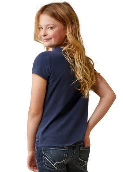 Ariat Youth Frolic T-Shirt - Navy Eclipse -Equestrian Riding Equipment Store ariat youth frolic navy 2rdy