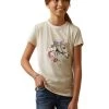 Ariat Kids Flora T-Shirt - Oatmeal Heather -Equestrian Riding Equipment Store ariat yth flora oatmeal 1rdy