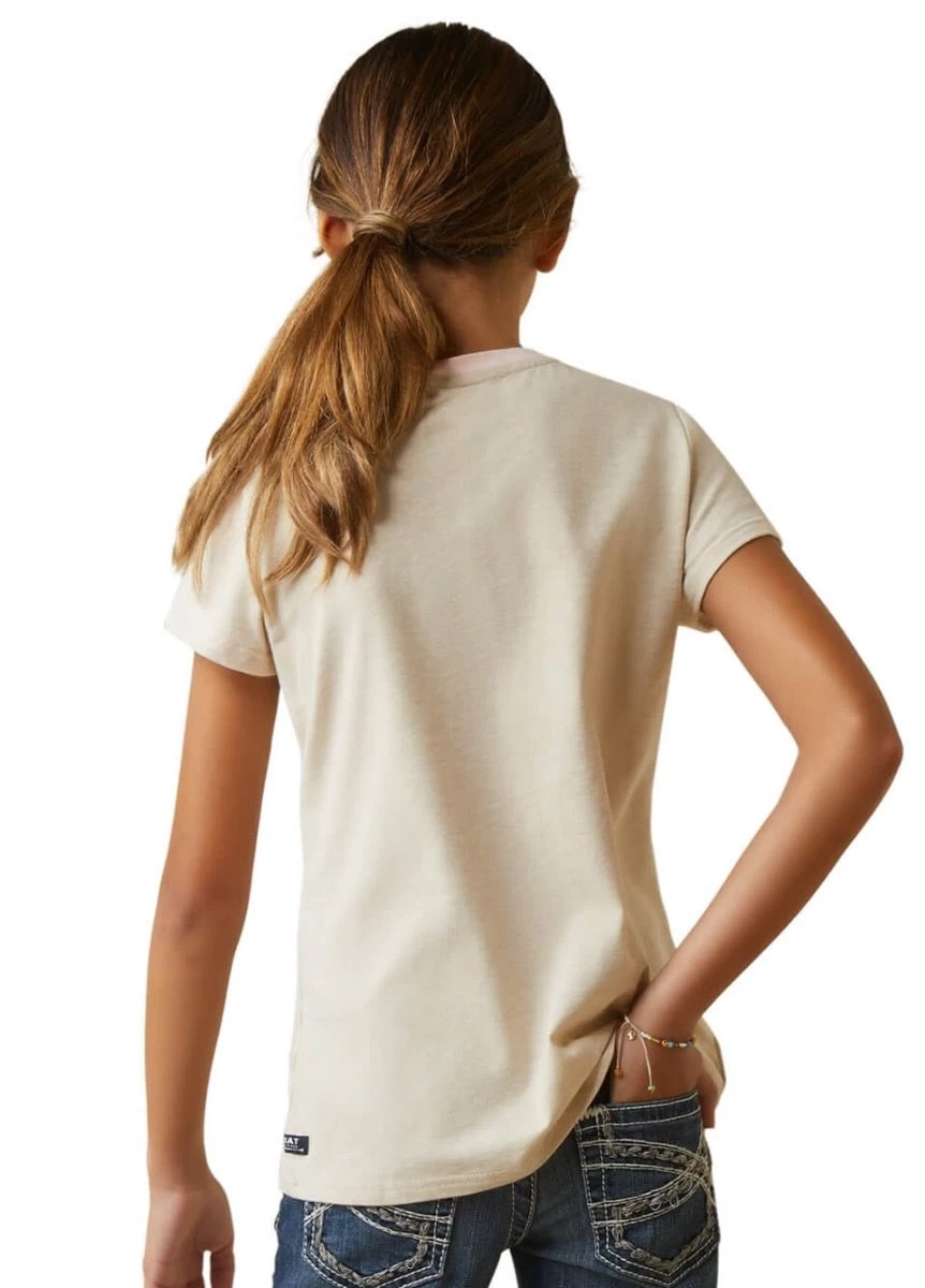 Ariat Kids Flora T-Shirt - Oatmeal Heather 4 Ariat Kids Flora T-Shirt - Oatmeal Heather - Image 2