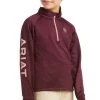 Ariat Kids Tek Team 1/2 Zip Sweatshirt - Windsor Wine -Equestrian Riding Equipment Store ariatkidstekteamsweatswine1rdy
