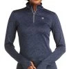Ariat Womens Prophecy 1/4 Zip Long Sleeve Base Layer - Navy -Equestrian Riding Equipment Store ariatprophecynavy1rdy