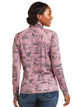 Ariat Sunstopper 2.0 1/4 Zip Baselayer - Ash Rose Toile -Equestrian Riding Equipment Store ariatsunstopper1 4zipash2rdy