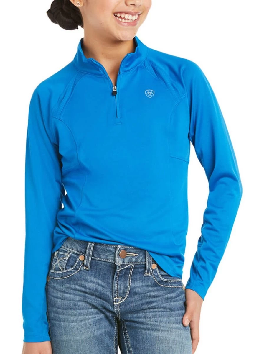 Ariat Kids Sunstopper 2.0 1/4 Zip Baselayer - Imperial Blue 3 Ariat Kids Sunstopper 2.0 1/4 Zip Baselayer - Imperial Blue