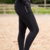 Blackfort Equestrian Thermal Water Resistant Breggings - Black/Rose Gold -Equestrian Riding Equipment Store bf thermal bregging black rose 1rdy