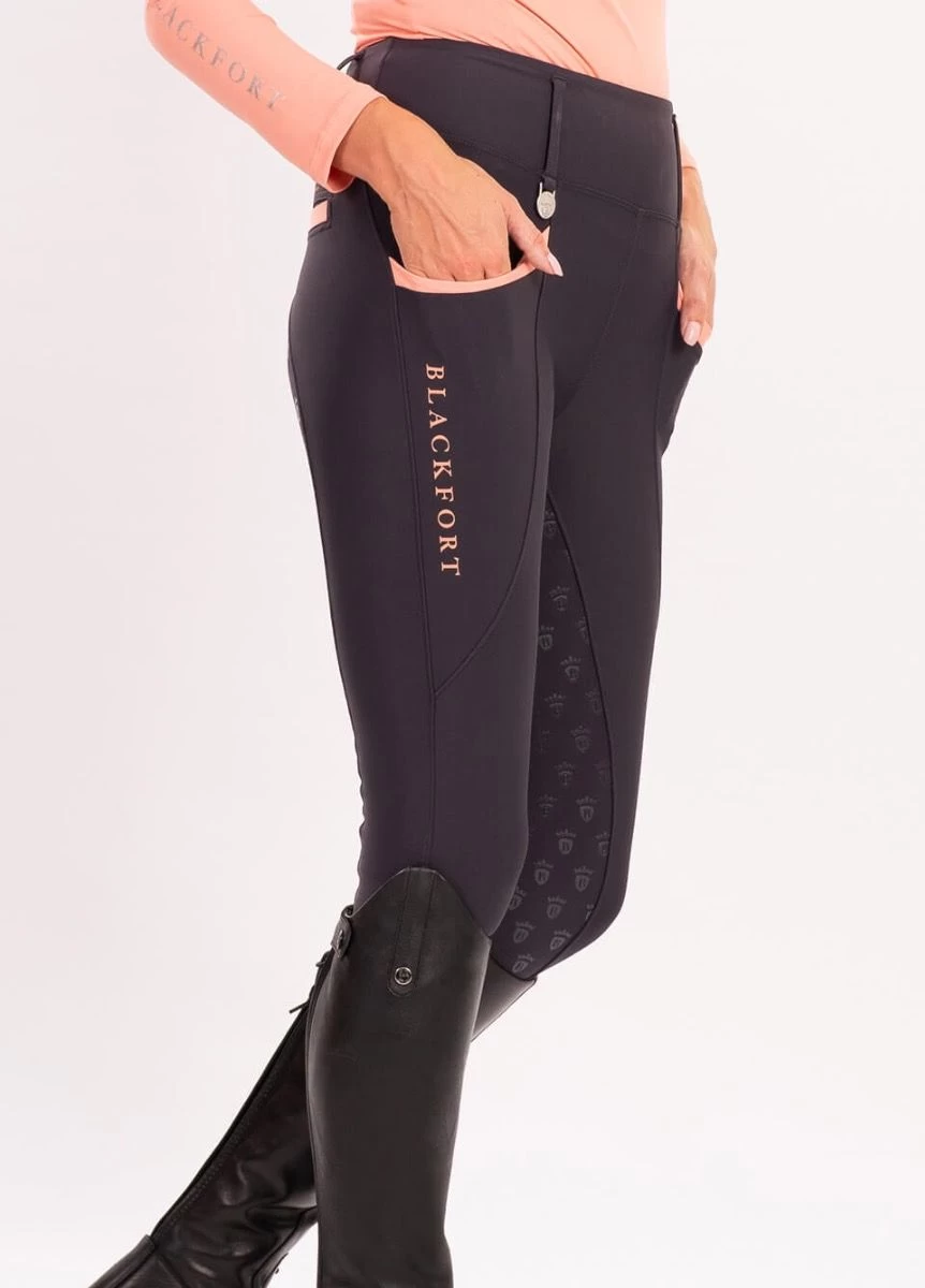 Blackfort Equestrian Training Tights - Grey/Peach 3 Blackfort Equestrian Training Tights - Grey/Peach