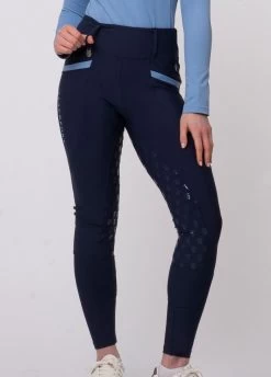 Blackfort Equestrian Training Tights - Navy/Corn Blue -Equestrian Riding Equipment Store blackfort training tight corn blue 2rdy