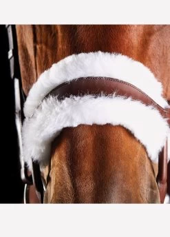 Collegiate ComFiTec Sheepskin Bridle - Brown -Equestrian Riding Equipment Store brownsheep3