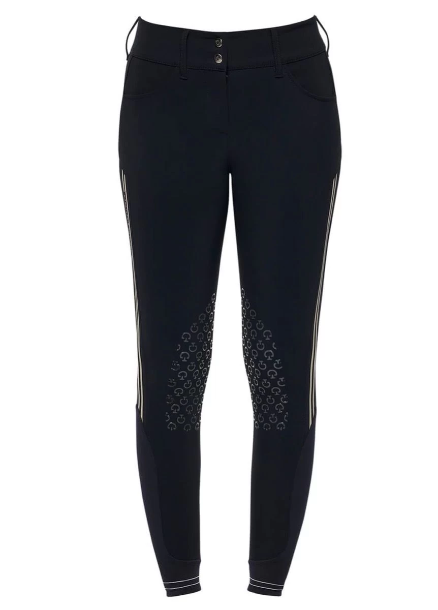 Cavalleria Toscana Embossed Silicone Stripe Breeches - Navy 5 Cavalleria Toscana Embossed Silicone Stripe Breeches - Navy - Image 3