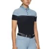 Cavalleria Toscana Perforated Polo Shirt - Navy/Sky Blue 2 Cavalleria Toscana Perforated Polo Shirt - Navy/Sky Blue -Equestrian Riding Equipment Store cavalleria toscana perforated polo navy sky 1rdy