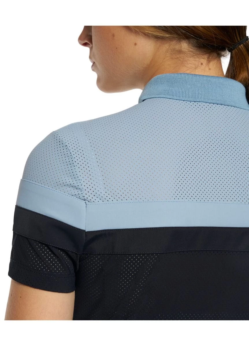 Cavalleria Toscana Perforated Polo Shirt - Navy/Sky Blue 7 Cavalleria Toscana Perforated Polo Shirt - Navy/Sky Blue - Image 5