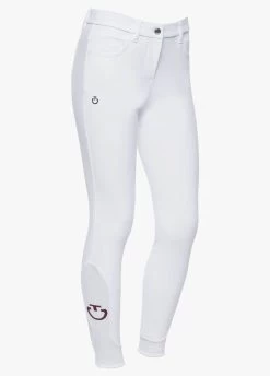 Cavalleria Toscana Girls Colour Knee Grip Breeches - White