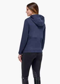 Cavalleria Toscana Pennant Piqué Hoodie - Navy -Equestrian Riding Equipment Store ct pennant hoodie blue 3rdy
