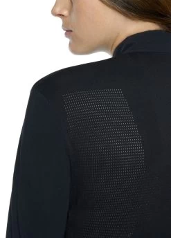 Cavalleria Toscana R-Evo Epaulet Long Sleeve Polo Shirt - Black -Equestrian Riding Equipment Store ct revo epaulet black 4rdy