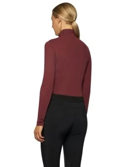 Cavalleria Toscana Turtleneck Base Layer - Burgundy -Equestrian Riding Equipment Store ctturtleburg2rdy
