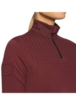 Cavalleria Toscana Turtleneck Base Layer - Burgundy -Equestrian Riding Equipment Store ctturtleburg4rdy