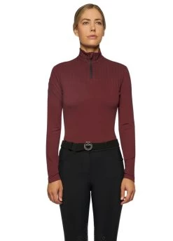 Cavalleria Toscana Turtleneck Base Layer - Burgundy -Equestrian Riding Equipment Store ctturtleburg5rdy