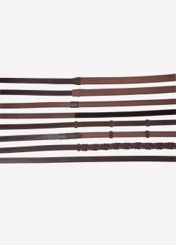 Albion Half Rubber Reins - Brown