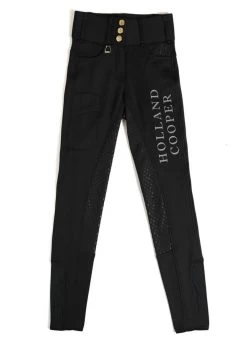Holland Cooper Burghley Thermal Riding Leggings - Black -Equestrian Riding Equipment Store hc burghley tights black 3rdy 2