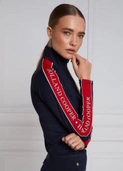 Holland Cooper Tour Panel Base Layer - Ink Navy/Red -Equestrian Riding Equipment Store hctourpanelbaseinkred2rdy