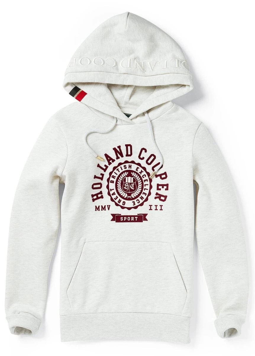 Holland Cooper Collegiate Flock Hoodie - Ice Marl 5 Holland Cooper Collegiate Flock Hoodie - Ice Marl - Image 3