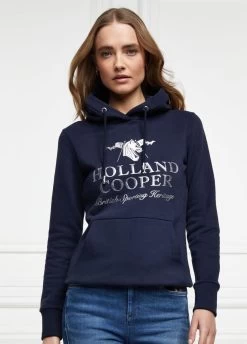 Holland Cooper Hickstead Logo Hoodie - Ink Navy