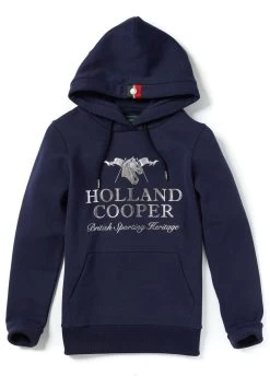 Holland Cooper Hickstead Logo Hoodie - Ink Navy -Equestrian Riding Equipment Store holland cooper hickstead hood ink navy 3rdy