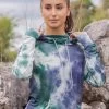 Horseware Technical Hooded Top - Green/Navy Tie Dye