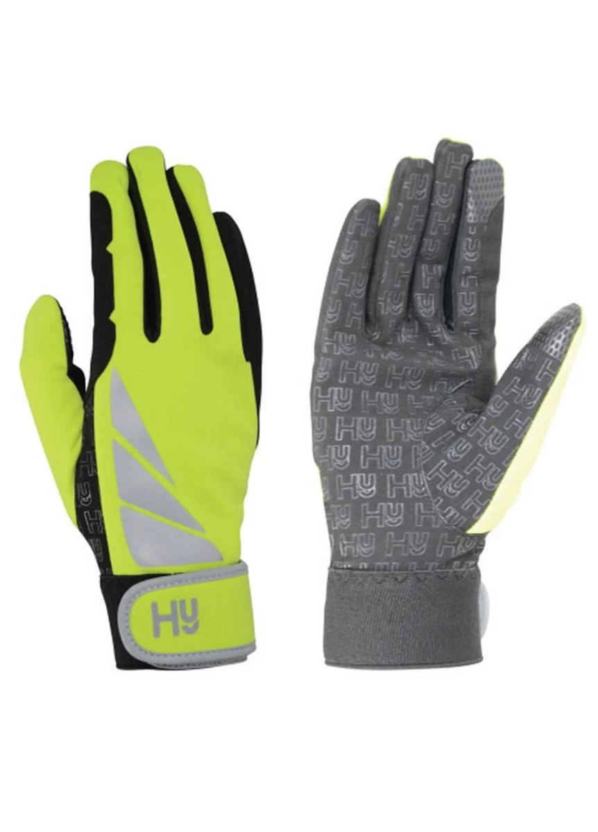 Hy Reflector Riding Gloves - Yellow 3 Hy Reflector Riding Gloves - Yellow