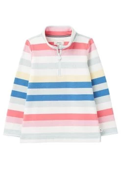 Joules Junior Fairdale Half Zip Sweatshirt - Multistripe