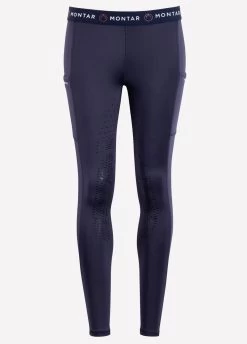 Montar Ladies Kaylee Logotape Riding Tights - Navy