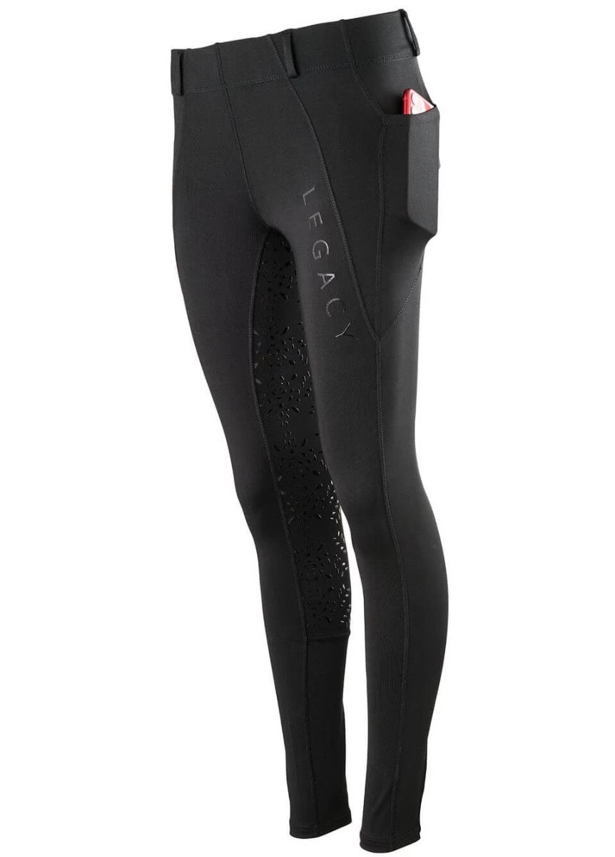 Legacy Ladies Winter Riding Tights - Black 4 Legacy Ladies Winter Riding Tights - Black - Image 2
