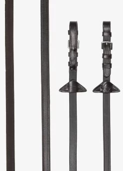 LeMieux Rubber 1/2 Lined Reins - Brown/Silver