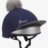 LeMieux Hat Silk - Navy/Grey -Equestrian Riding Equipment Store lemieux hat silk navy grey 1rdy