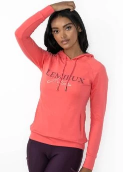 LeMieux Luxe Hoodie - Papaya -Equestrian Riding Equipment Store lemieux hoodie papaya 5rdy