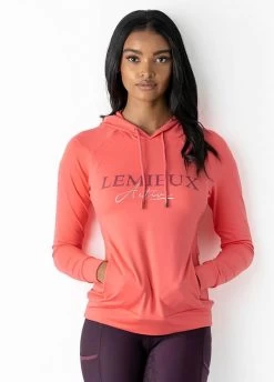LeMieux Luxe Hoodie - Papaya -Equestrian Riding Equipment Store lemieux hoodie papaya 7rdy
