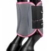 LeMieux Carbon Mesh Wrap Boots - Grey/Watermelon -Equestrian Riding Equipment Store lemiex carbon mesh boot watermelon 1rdy