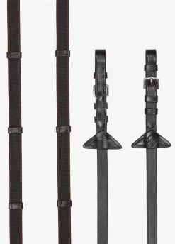 LeMieux Rubber Grip Continental Reins - Brown/Silver