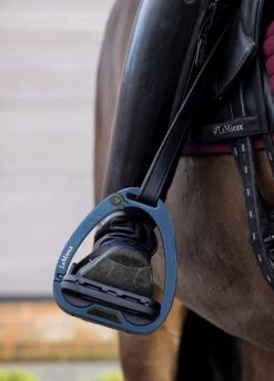 LeMieux Vector Balance Stirrups - Navy -Equestrian Riding Equipment Store lm vector navy 3rdy