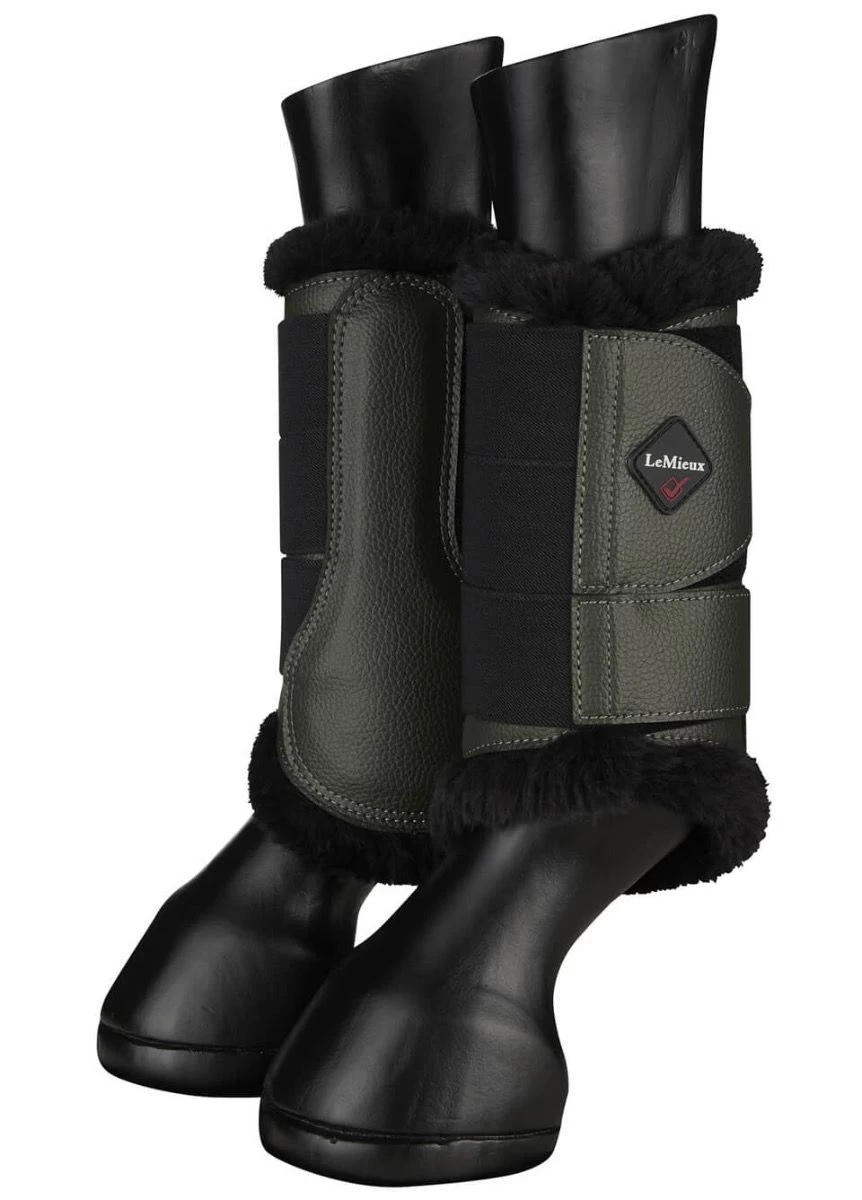 LeMieux Fleece Brushing Boots - Oak 3 LeMieux Fleece Brushing Boots - Oak