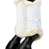 LeMieux Fleece Edged Mesh Brushing Boots - White/Natural 1 LeMieux Fleece Edged Mesh Brushing Boots - White/Natural -Equestrian Riding Equipment Store lmfleeceedgedbootwhite1rdy