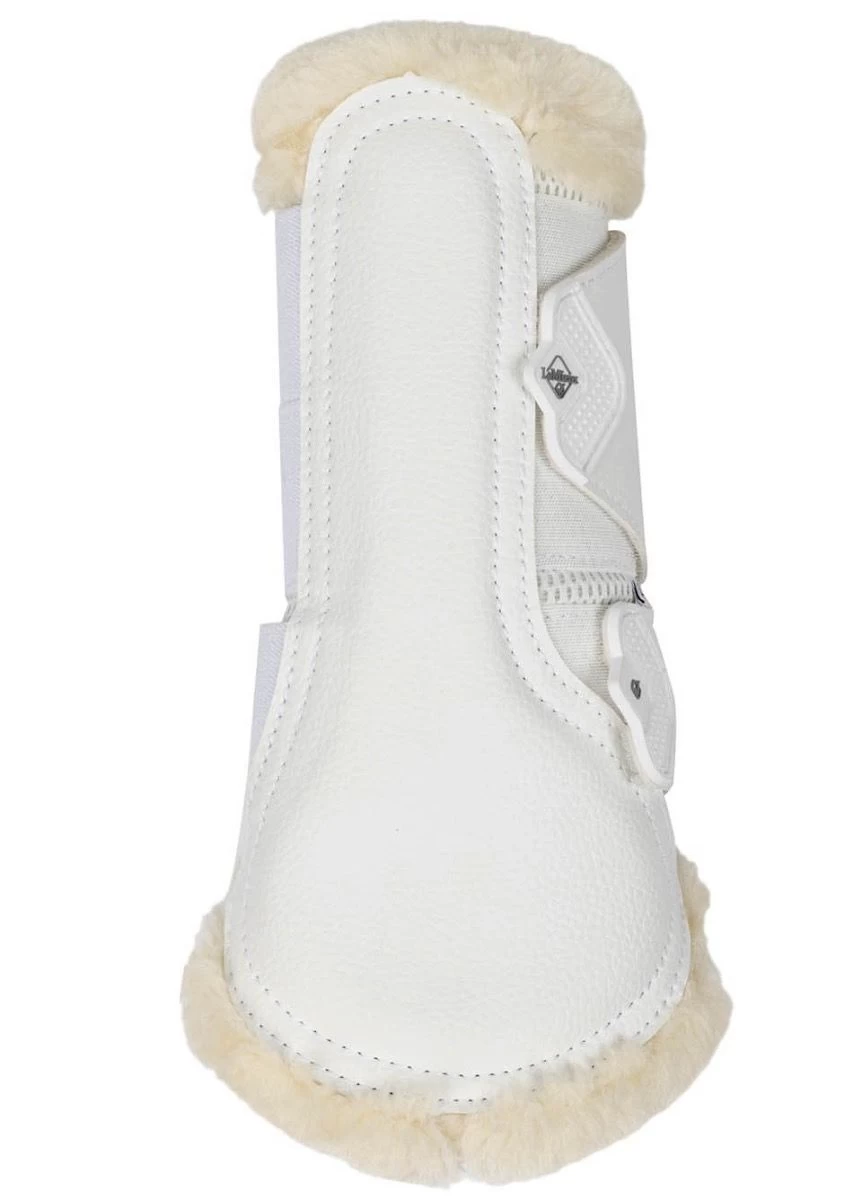 LeMieux Fleece Edged Mesh Brushing Boots - White/Natural 4 LeMieux Fleece Edged Mesh Brushing Boots - White/Natural - Image 2