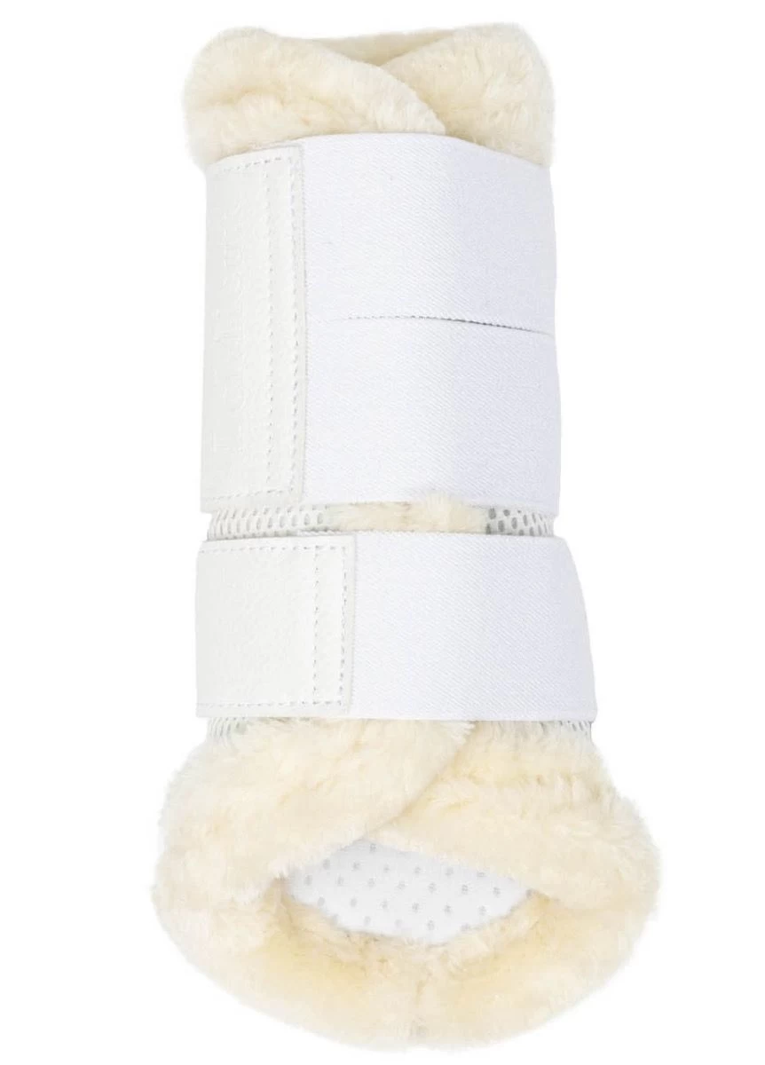 LeMieux Fleece Edged Mesh Brushing Boots - White/Natural 6 LeMieux Fleece Edged Mesh Brushing Boots - White/Natural - Image 4