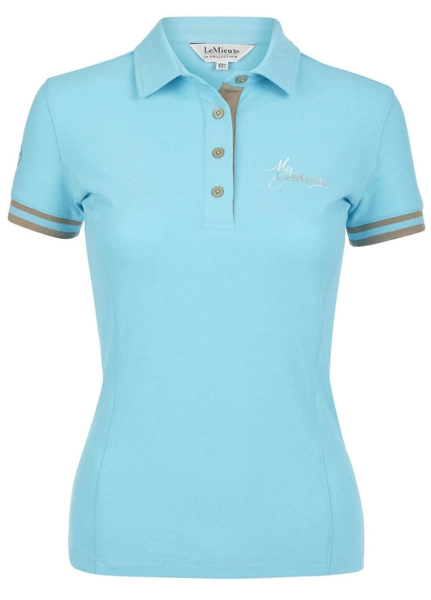 LeMieux Polo Shirt - Azure 5 LeMieux Polo Shirt - Azure - Image 3